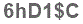 The text to enter in the texbox below is: 6hD1$C