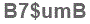The text to enter in the texbox below is: B7$umB