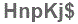The text to enter in the texbox below is: HnpKj$