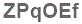 The text to enter in the texbox below is: ZPqOEf