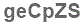 The text to enter in the texbox below is: geCpZS