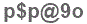 The text to enter in the texbox below is: p$p@9o