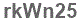 The text to enter in the texbox below is: rkWn25