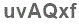 The text to enter in the texbox below is: uvAQxf