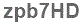 The text to enter in the texbox below is: zpb7HD